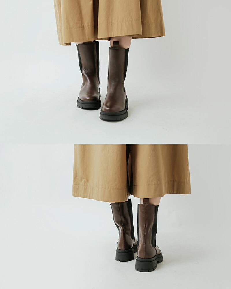 楽天市場】eness エネス レザー サイドゴア ミドル チェルシー ブーツ