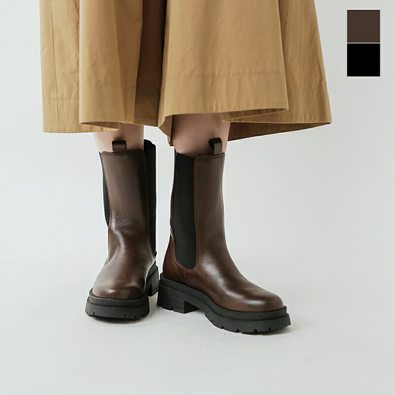 楽天市場】eness エネス レザー サイドゴア ミドル チェルシー ブーツ