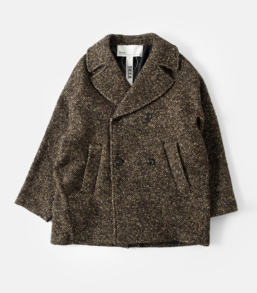 楽天市場】TICCA ティッカ ウール ミックス ツイード ピーコート tbda