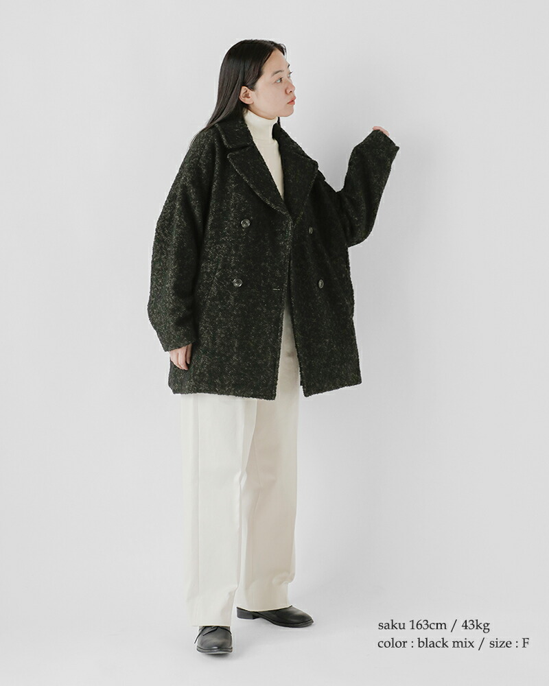 楽天市場】TICCA ティッカ ウール ミックスツイード ピーコート tbea