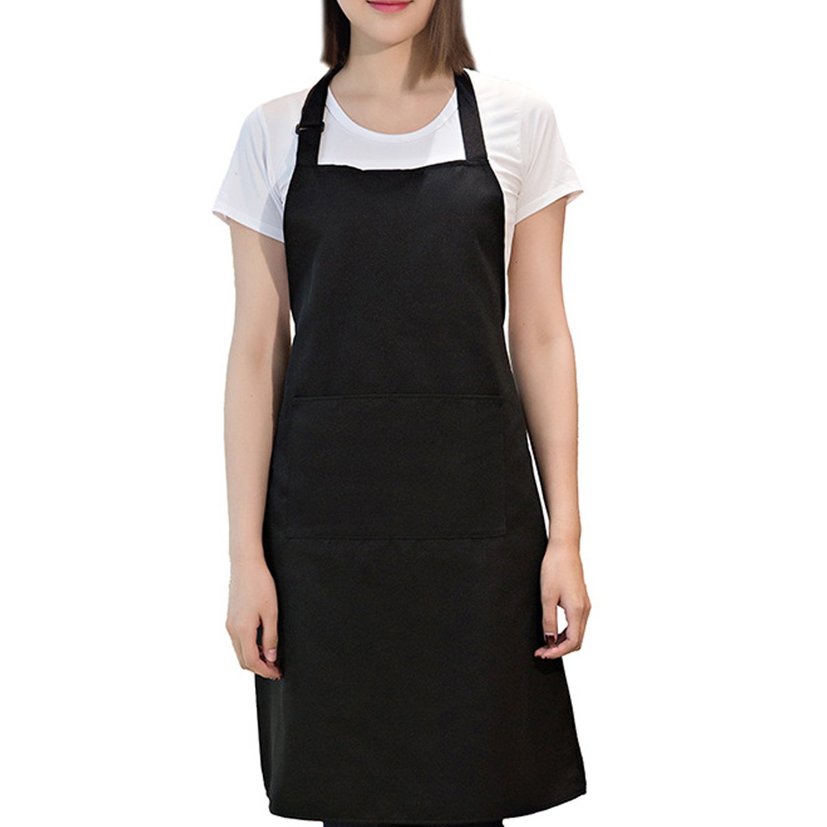 楽天市場】エプロン 黒 首掛け シンプル おしゃれ 男女兼用 調節可能