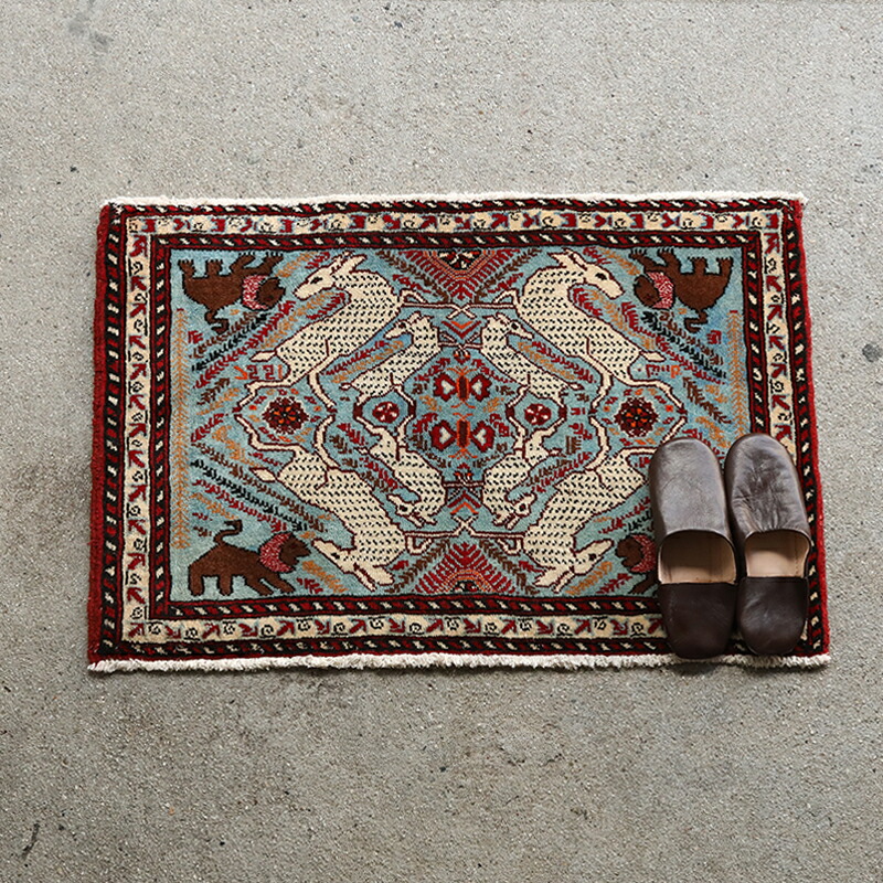 楽天市場】玄関マット オールド トライバルラグ バルーチ 55cm×88cm