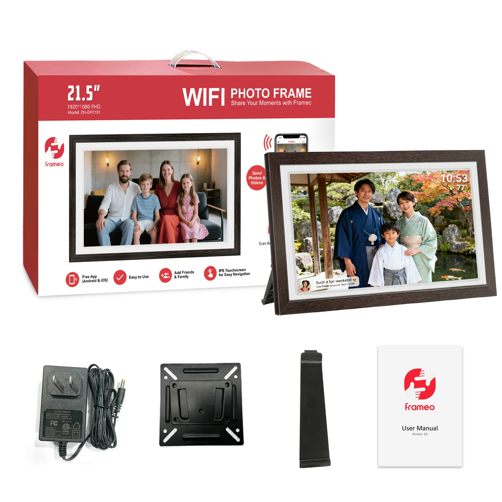 楽天市場】【木製枠・レアサイズ登場！】 デジタルフォトフレーム 21.5