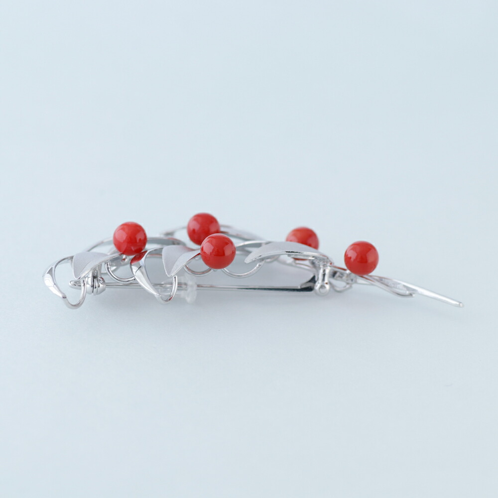 楽天市場】≪1年保証付き≫ 赤珊瑚5.3〜5.5ミリ玉5個付きシルバー 上品