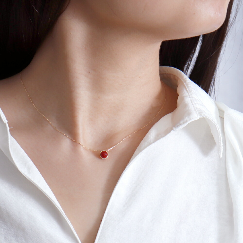 18k 18金 天然赤珊瑚4ct 涙滴型ペンダント 18k 18金 天然赤珊瑚4ct 涙