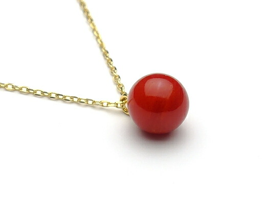 楽天市場】≪1年保証付き≫最高級！赤珊瑚5ミリ玉K10ペンダント