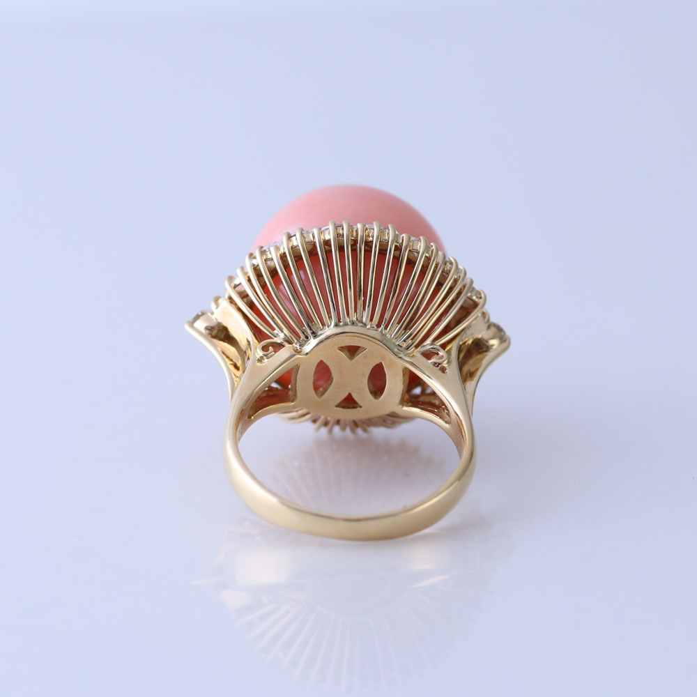 楽天市場】≪1年保証付き≫ ボケ珊瑚 ピンク珊瑚 16mm玉 丸玉 リング