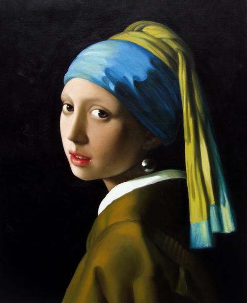 楽天市場】油絵 フェルメールの名作_真珠の耳飾りの少女（別名：青い