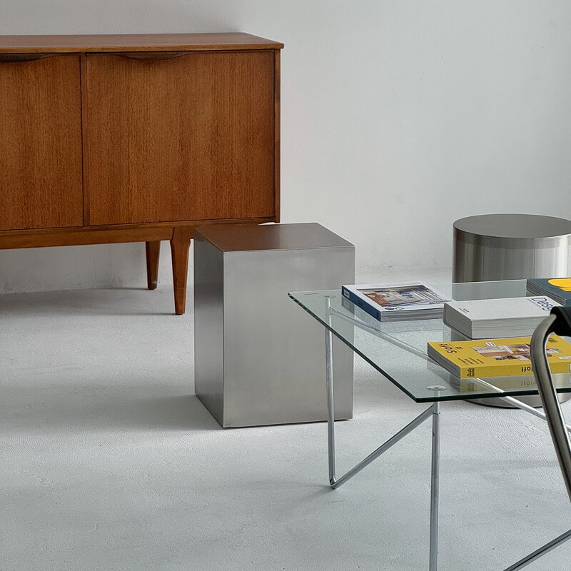 楽天市場】ステンレス スクエア サイドテーブル スツール H40 W30【ART