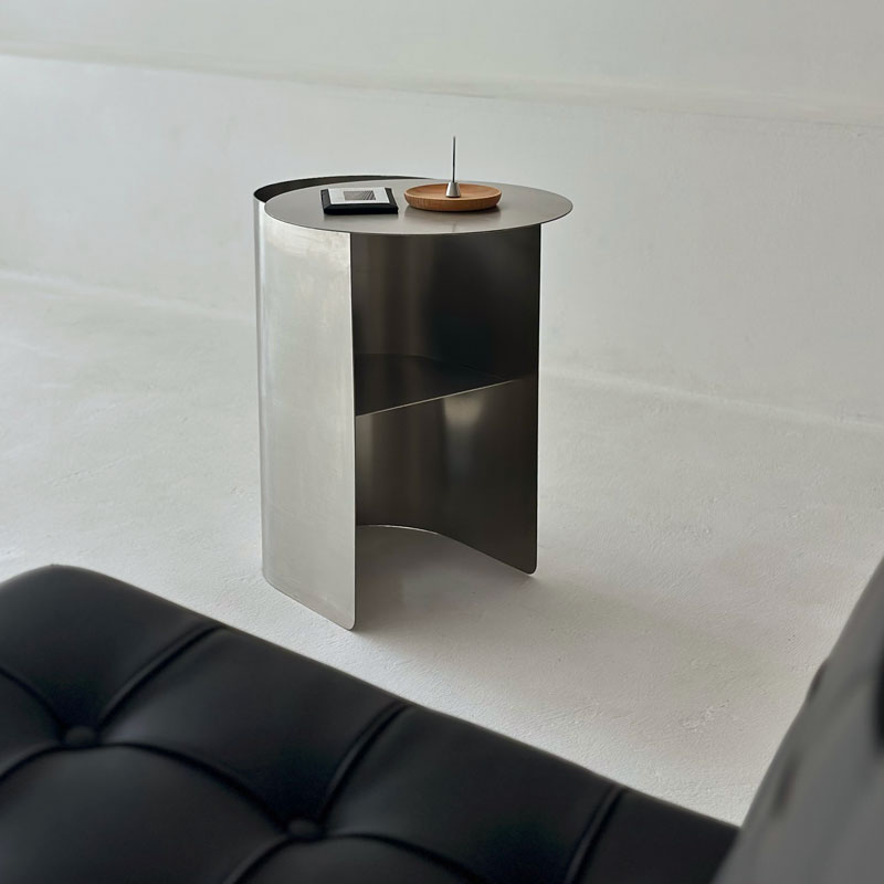 楽天市場】ステンレス Uカーブ ラウンド サイドテーブル【ART OF BLACK