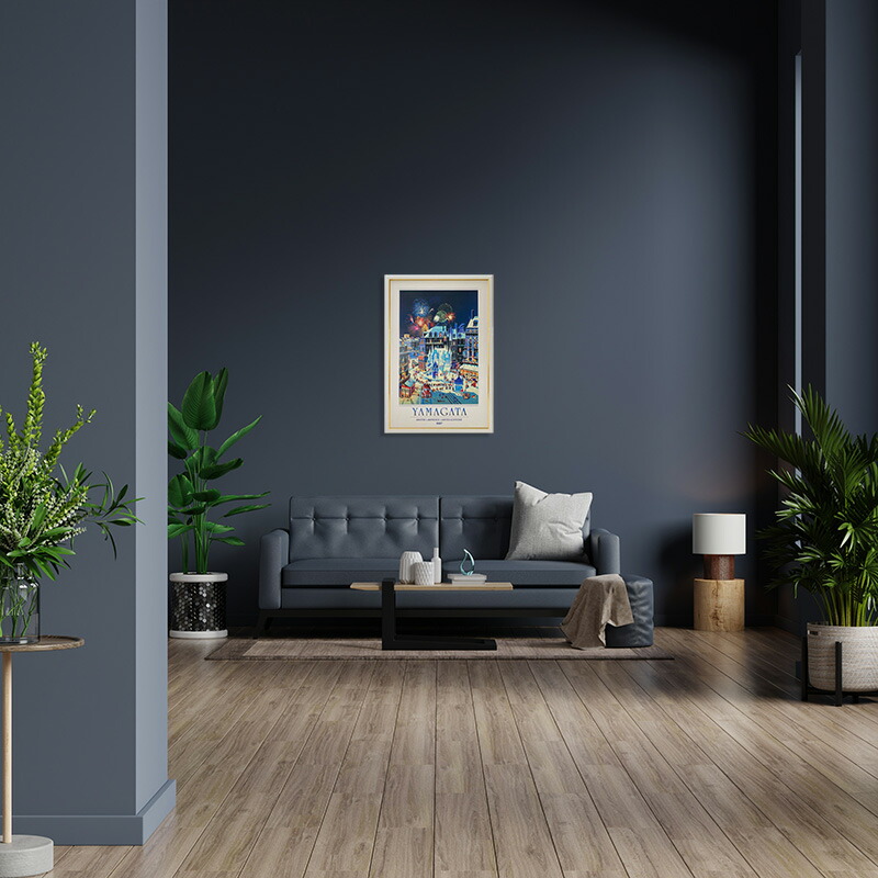 楽天市場】ヒロ・ヤマガタ 「スノーキャッスル」アートポスター 額付き