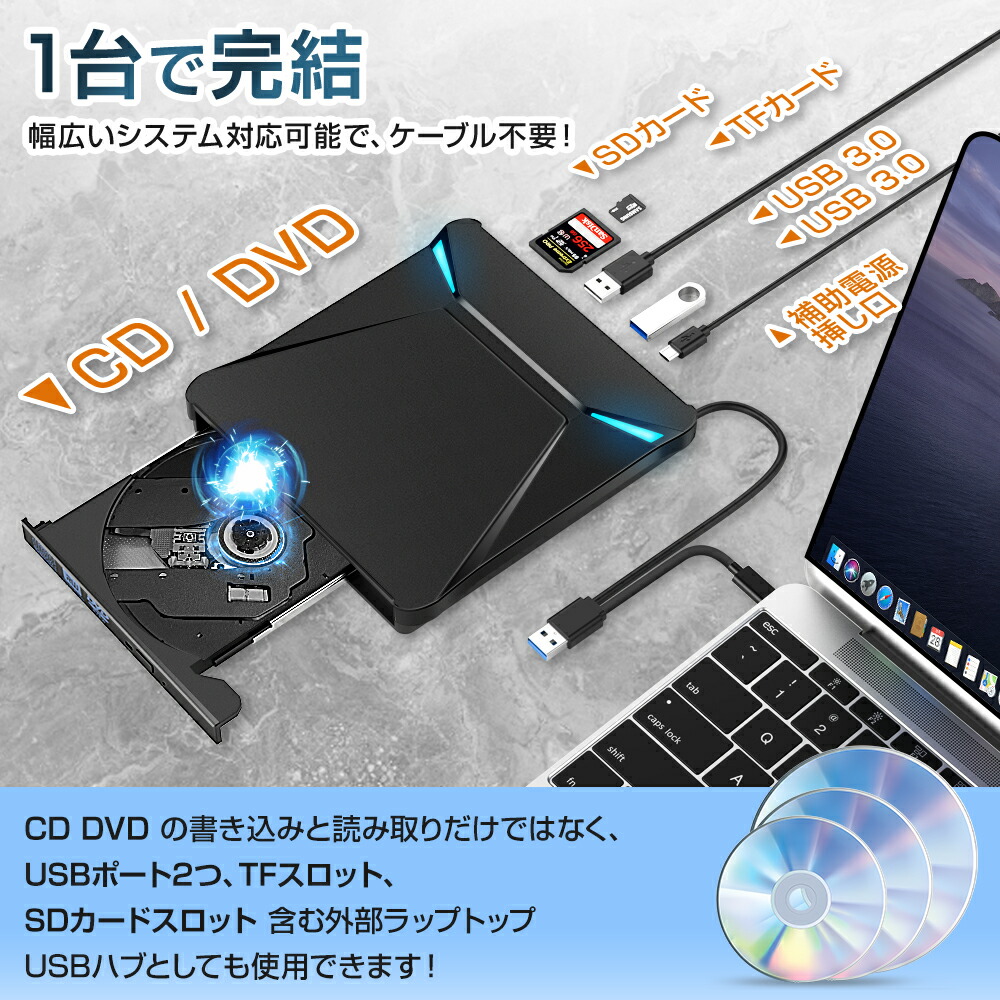 楽天市場】【激アツ価格＆クーポンで3,390円】 DVDドライブ 外付け 外