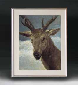 楽天市場】【油絵 直筆仕上げ】ベラスケス 鹿の頭部 アートフレーム