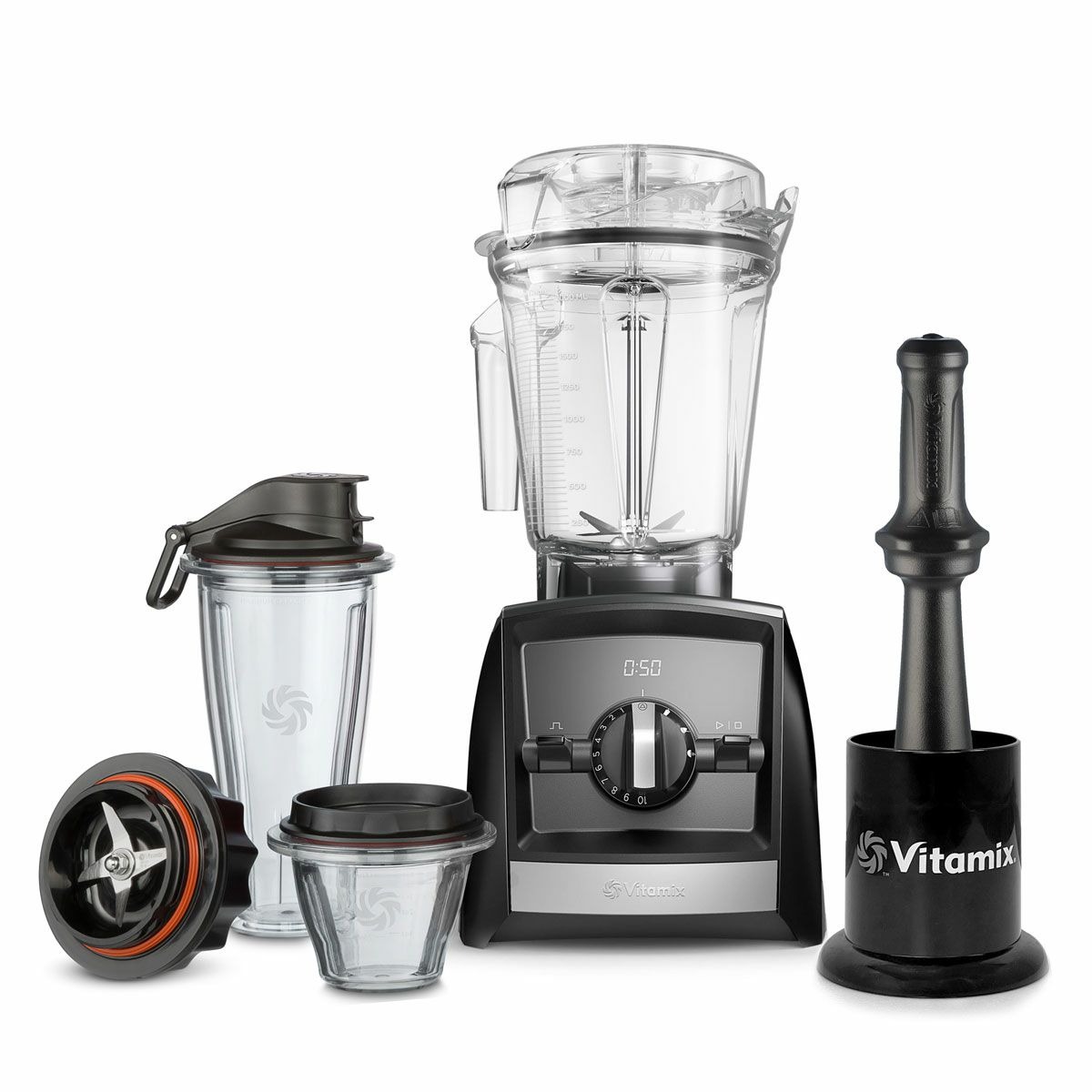 Vitamixブレンダー容器のみ 2リットル 透明/黒 透明プラスチック製