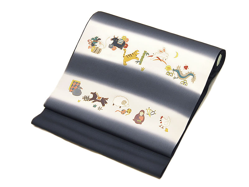 楽天市場】正絹 塩瀬 染め 九寸名古屋帯 -十二支- ［ 0509-121 ］ 未