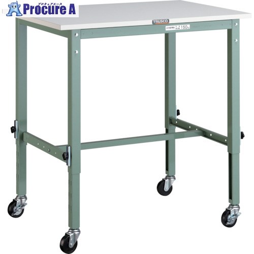 TRUSCO 軽荷重作業台高さ調節式(80kg)AEM型 900X600XH719～1019 φ75