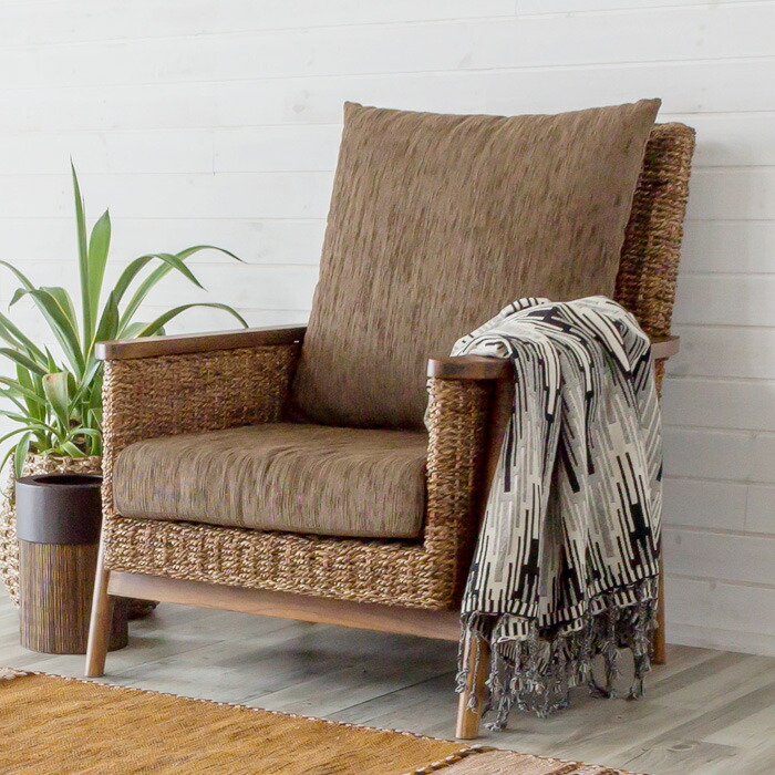 楽天市場】アバカ素材でできたハイタイプのアームチェア ソファ 一人