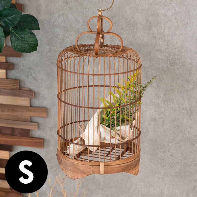 鳥かご メジロ籠 象牙調留具 竹 黒柿 二個セット 鳥かご メジロ籠 象牙