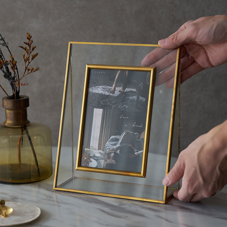 楽天市場】【SALE期間限定10%OFF】 ガラスと真鍮 フォトフレームBrass