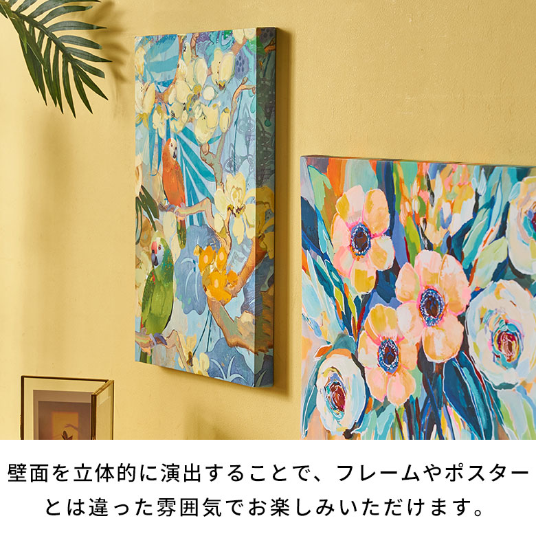 楽天市場】アートパネル インコ 鳥 フラワー 花 キャンパス パネル 約