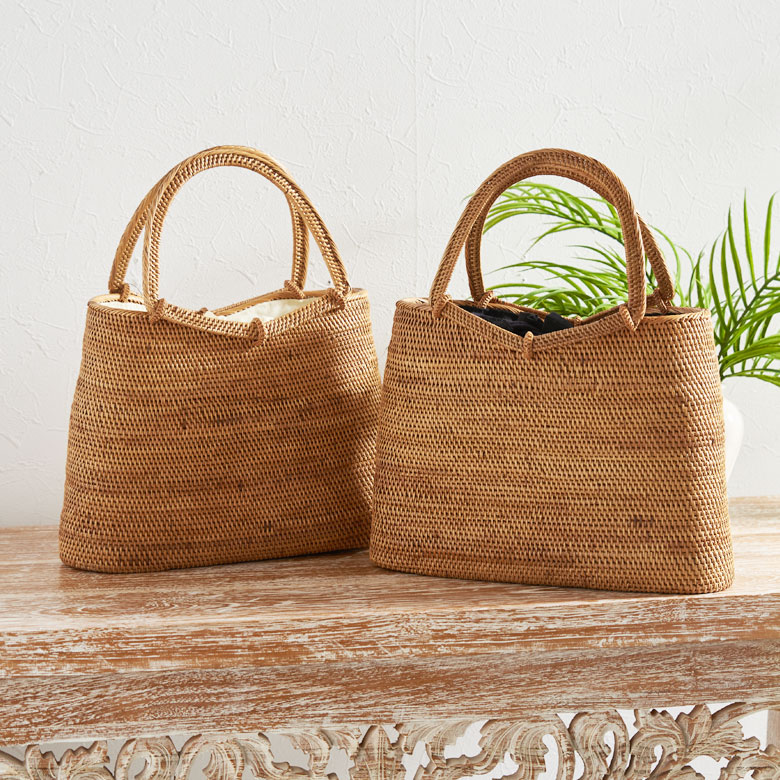 楽天市場】かごバッグ 大人 おしゃれ バリ島 アタバッグ 高級 巾着付き