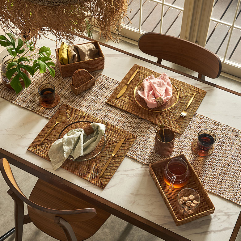 楽天市場】アタ製ランチョンマット バリ島産 スクエア型 ランチョン