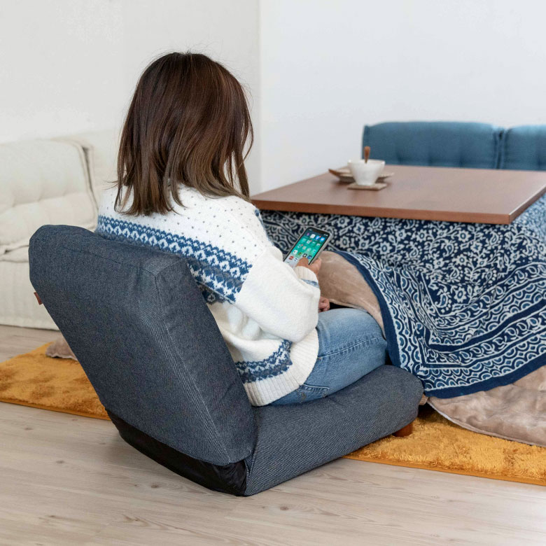 楽天市場】座椅子 リクライニング フロアソファ ネイビー カーキ 1人