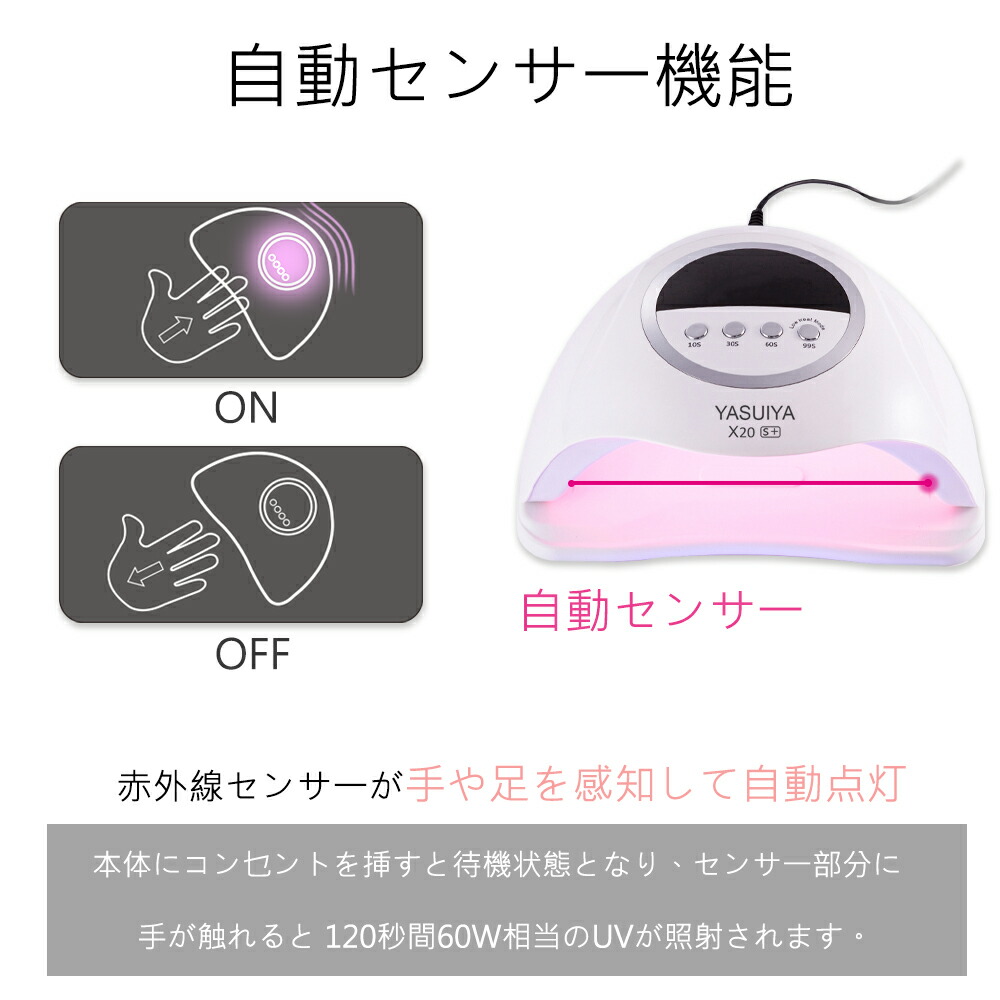 楽天市場】LED ＆ UV ジェルネイルライト 48W ジェルネイル 業界注目低