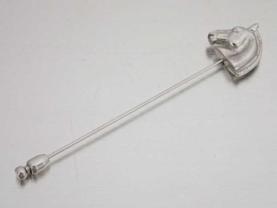 楽天市場】エルメス HERMES ブローチ ホースヘッド シルバー 金属素材