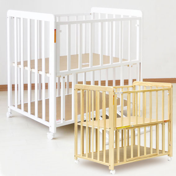 楽天市場】ヤトミ ミニベビーベッド ミミ 棚板付き ベビーベッド