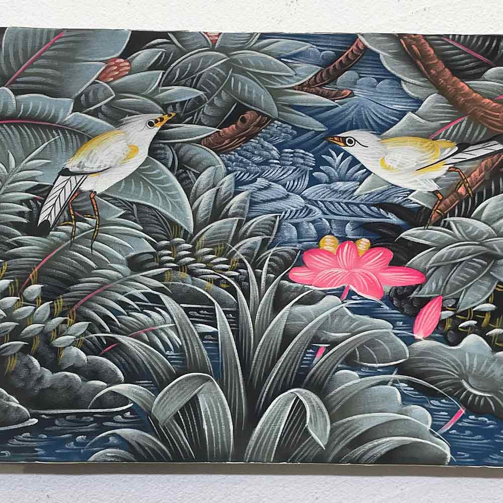 楽天市場】バリ絵画 鳥の絵 2羽 小鳥 白サギ W40×H30cm ブンゴセカン
