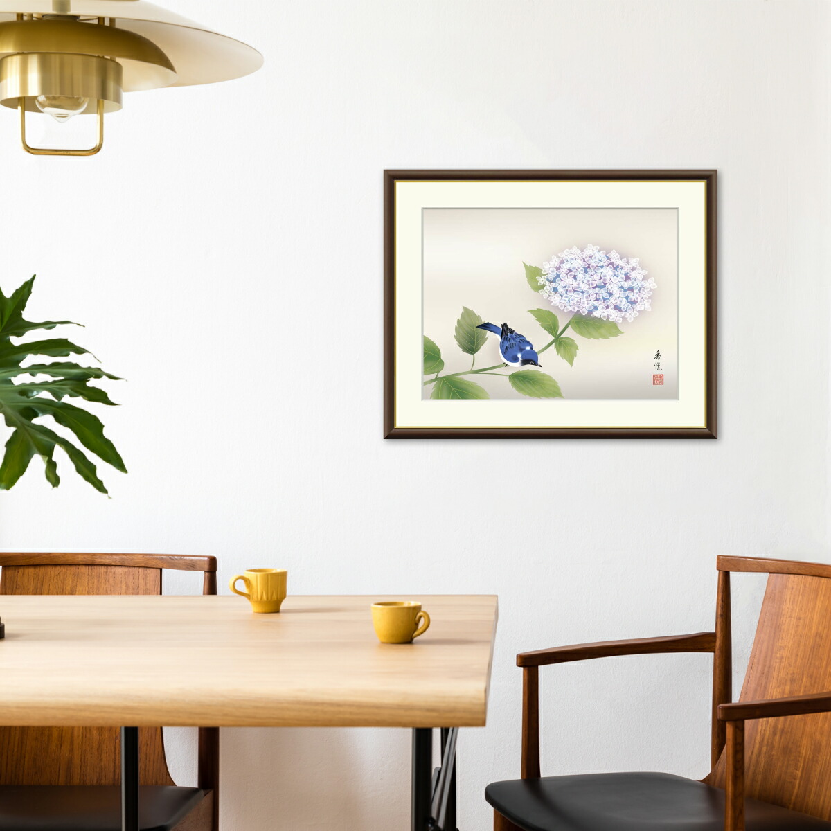 楽天市場】絵画 日本画 額入りアート 花鳥画 「紫陽花」 J4-B023 F8