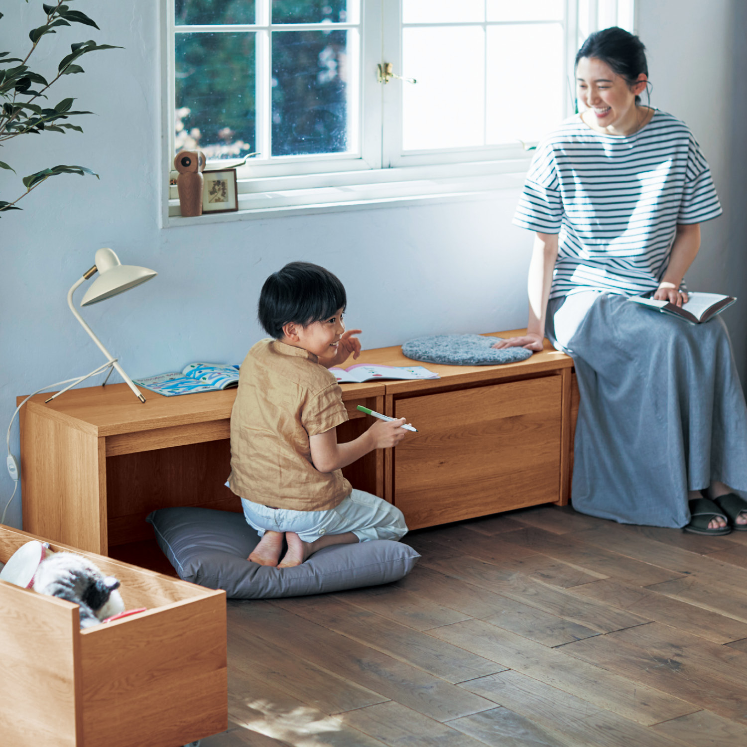 楽天市場】[日本製] デスクにもなる 収納 ベンチ キャスター付 | 幅