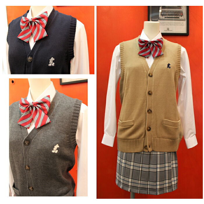 楽天市場】2サイズ・2色のみ/スクールベスト ミッキーマウス/前開き