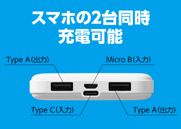 楽天市場】モバイルバッテリー 大容量 10000mAh 軽量 2台同時に充電