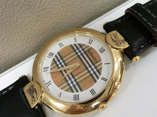 楽天市場】バーバリー チェック柄 メンズ 腕時計 SS/レザー ベルト交換