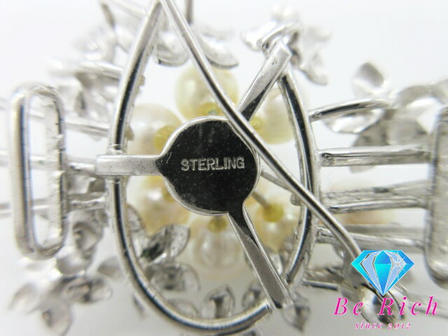 楽天市場】ブローチ 帯留め SILVER パール 真珠 6.5 - 0.7mm 珠