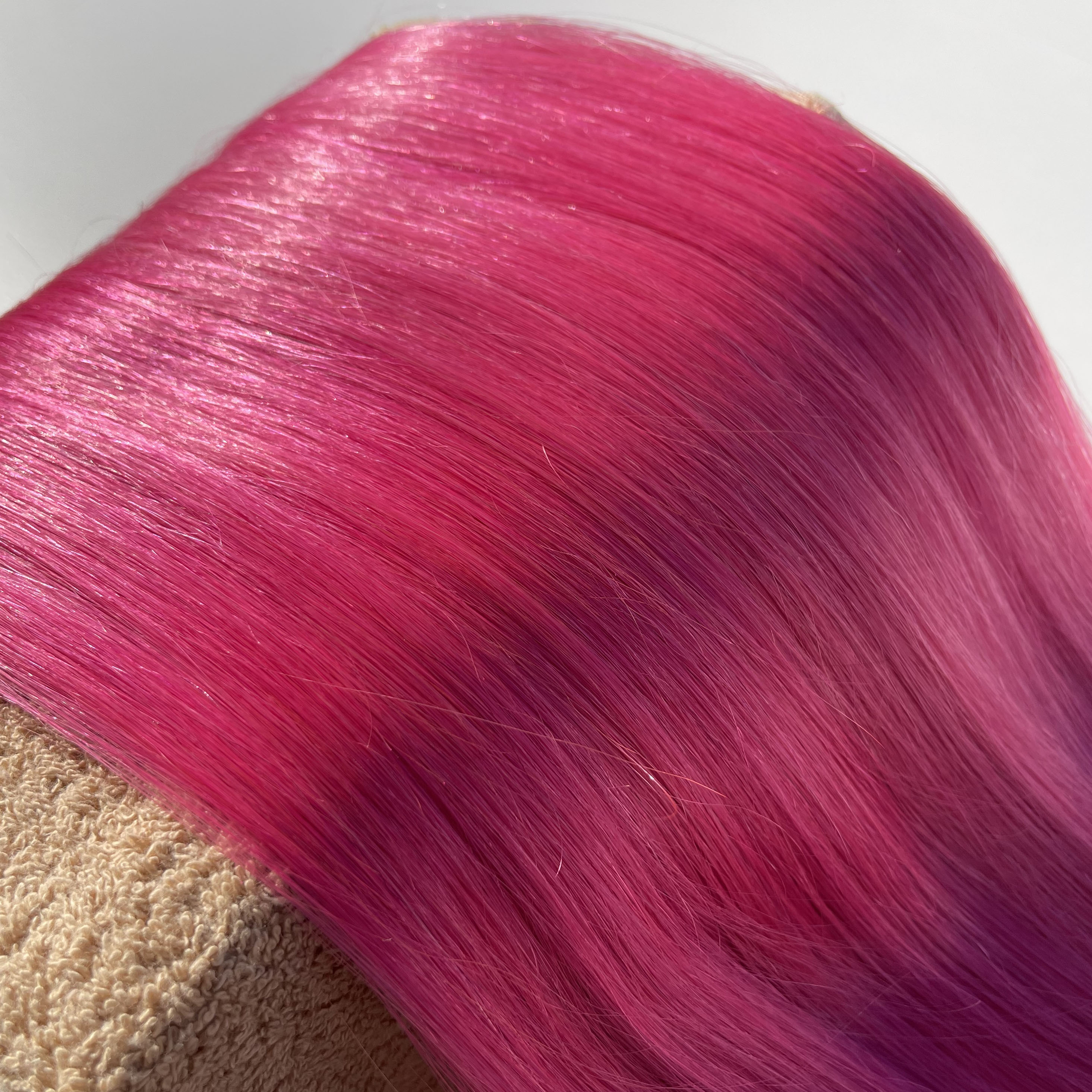 楽天市場】シールエクステ 人毛 ロング [ キャンディー ピンク ] ヘア