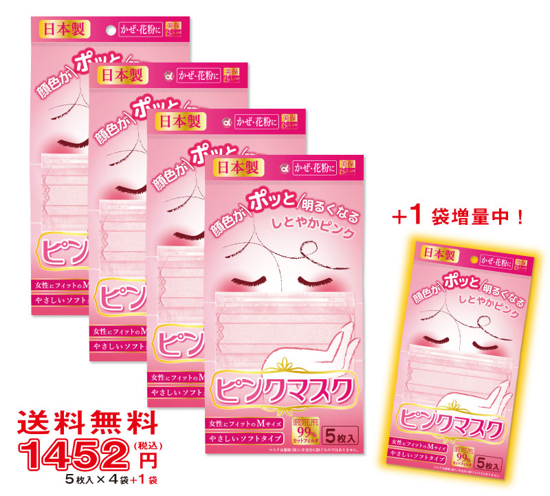 楽天市場】マスク ピンク 耳 痛く ないの通販