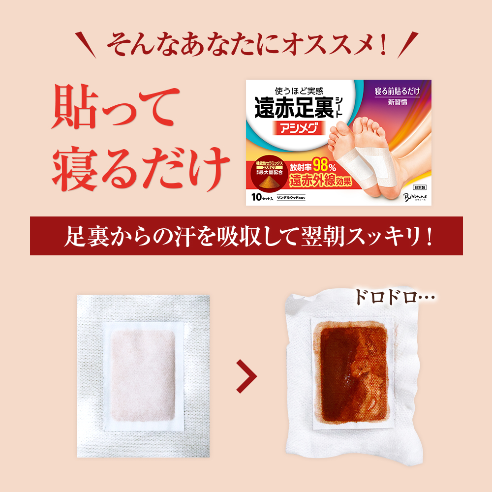 楽天市場】足裏シート 遠赤 2箱 1箱あたり10セット(20枚)入り アシメグ
