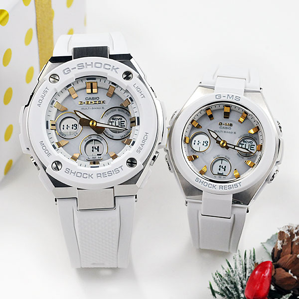 楽天市場】ペアウォッチ gショック 電波ソーラー ホワイトペア g-shock