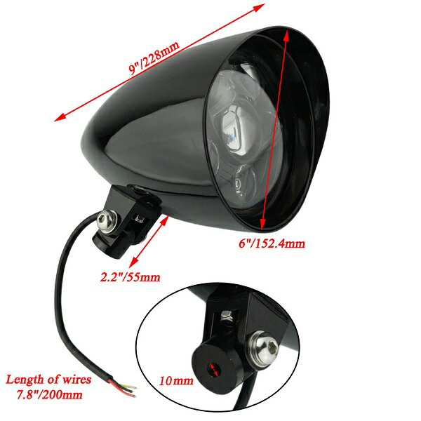 楽天市場】LEDヘッドライト ブレット 砲弾型 ハーレー ソフテイル