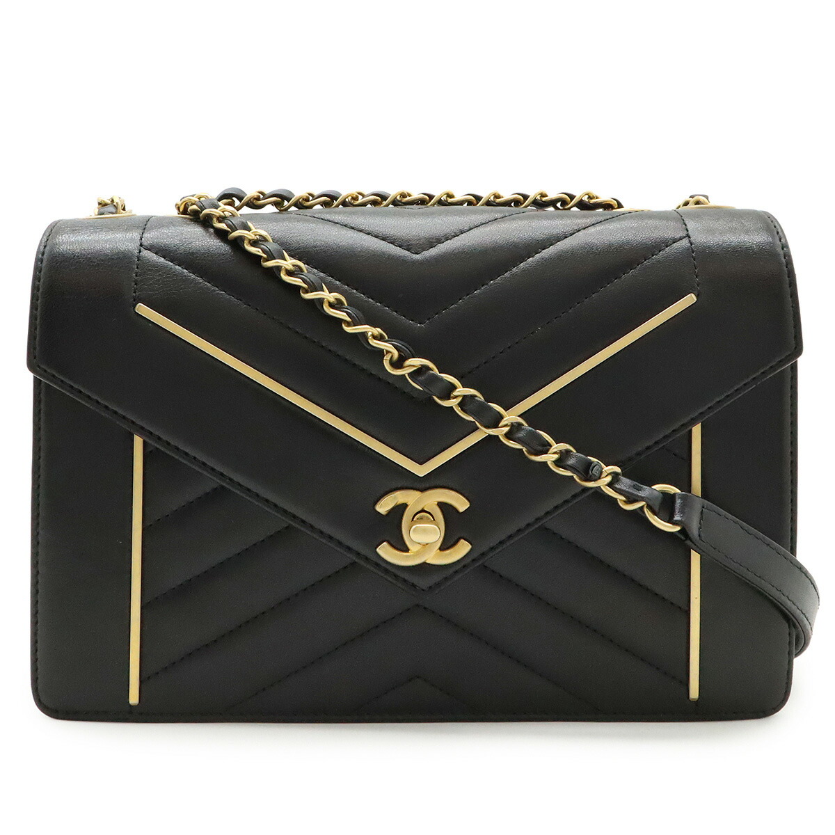 楽天市場】CHANEL シャネル Vステッチ シェブロン ココマーク チェーン