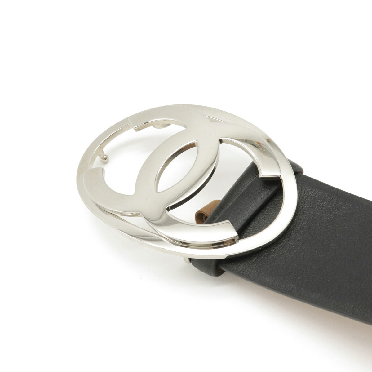 楽天市場】CHANEL シャネル ココマーク ベルト デカバックル レザー