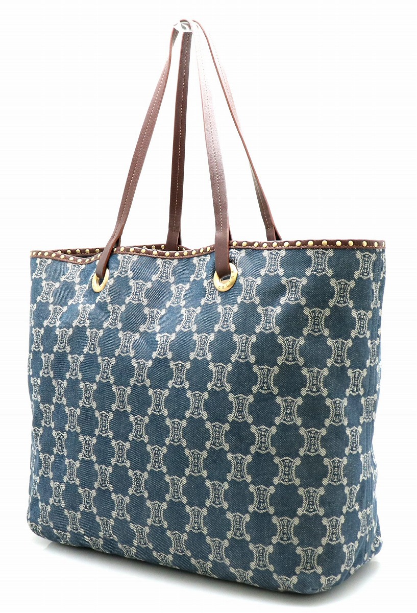 楽天市場】【バッグ】CELINE セリーヌ マカダム柄 デニム トートバッグ