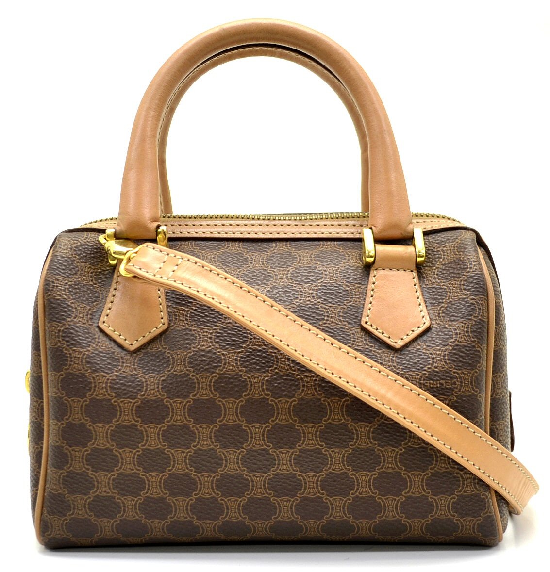 しーちゃん 様 CELINE ハンドバッグ ミニボストン ホワイトマカダム柄