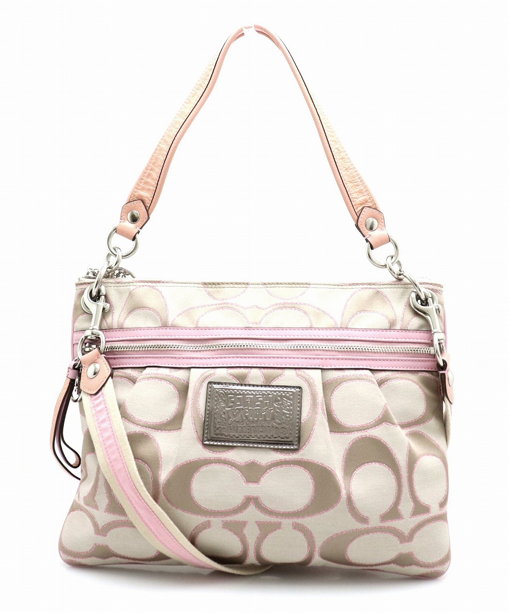 楽天市場】【バッグ】COACH コーチ ポピー シグネチャー サティーン