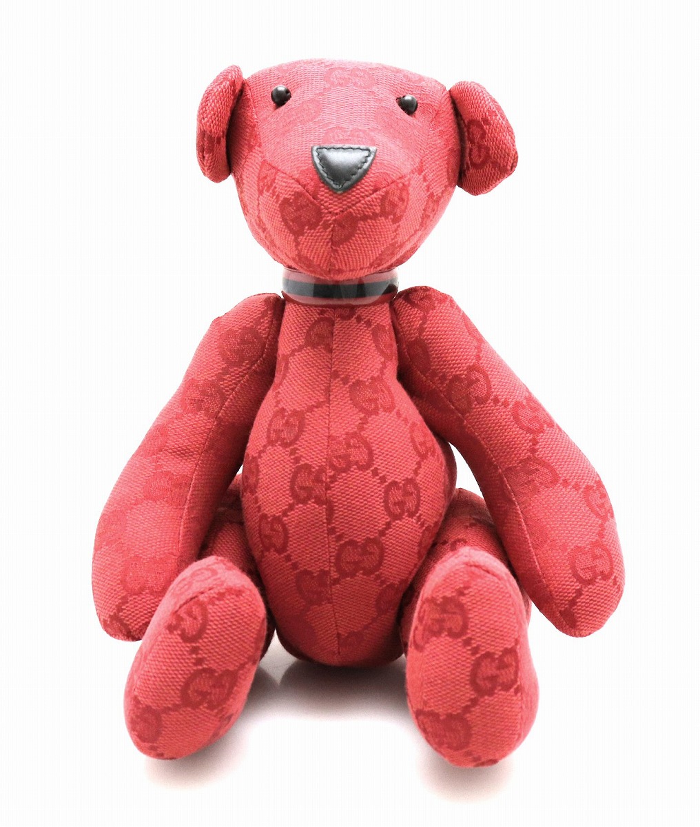 楽天市場】GUCCI グッチ テディベア ぬいぐるみ GGキャンバス レザー