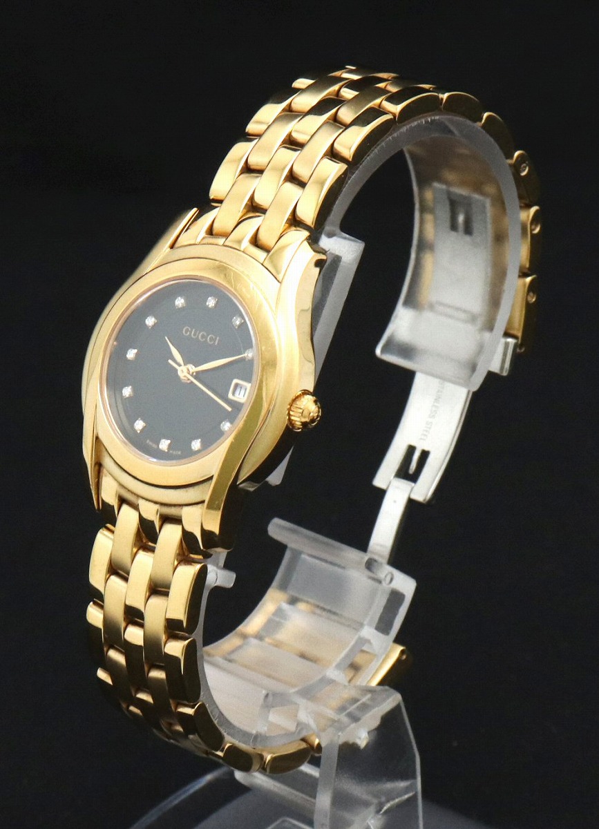 楽天市場】【ウォッチ】GUCCI グッチ デイト 11Pダイヤ ブラック文字盤