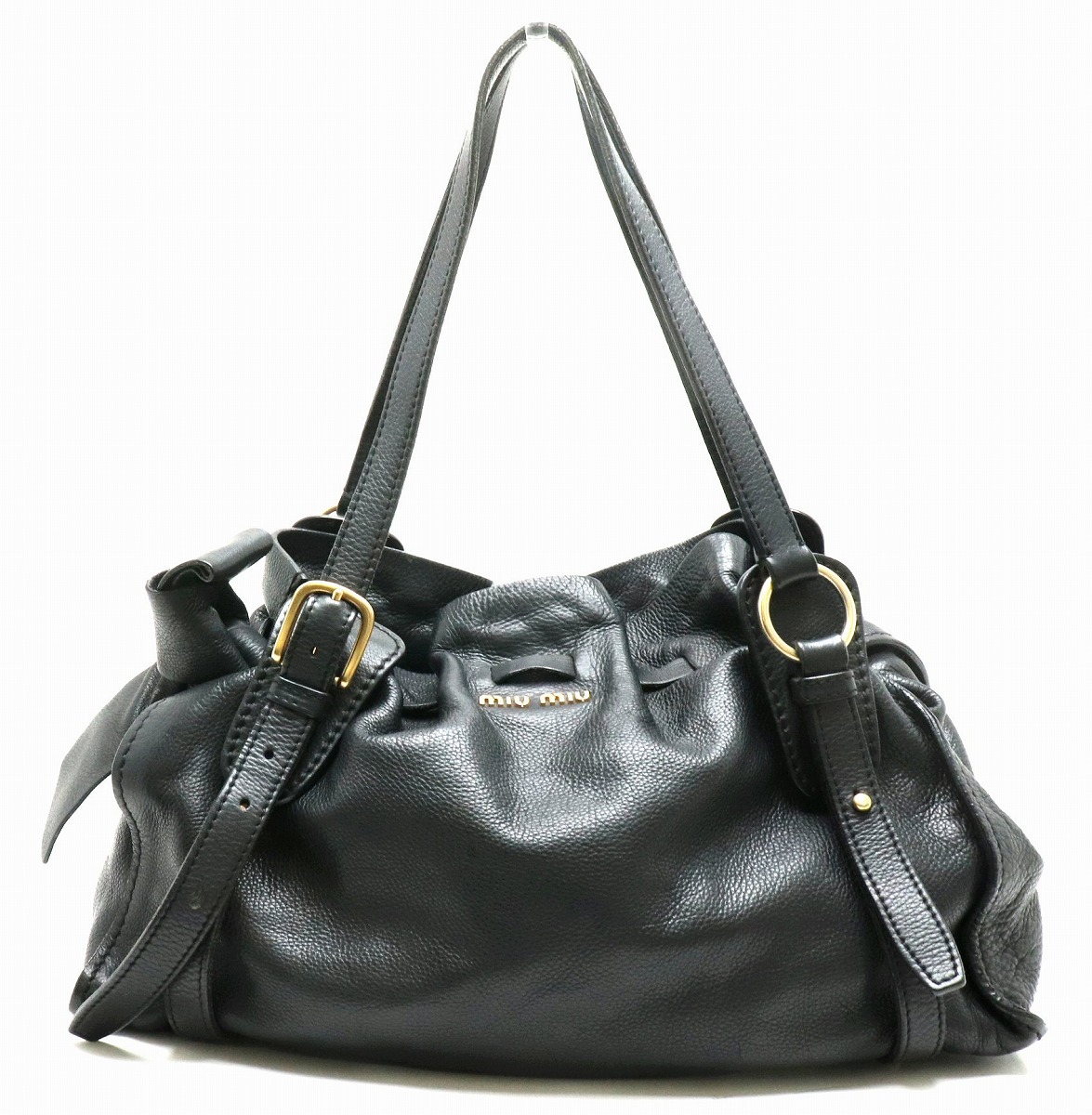 楽天市場】【バッグ】Miu Miu ミュウ ミュウ サイドリボン トート